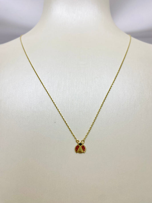 Cadena mini de mariquita 10K