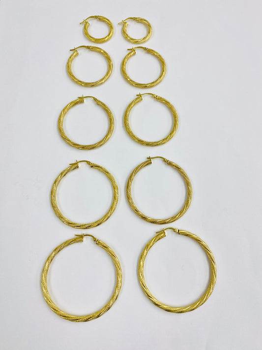 Argollas torcidas nevadas 3mm
