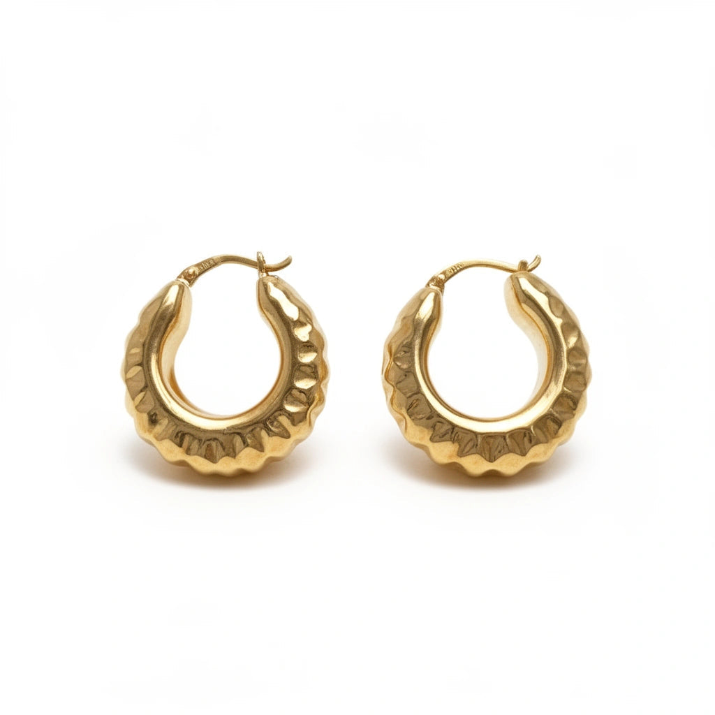 Argollas con diseño 14k