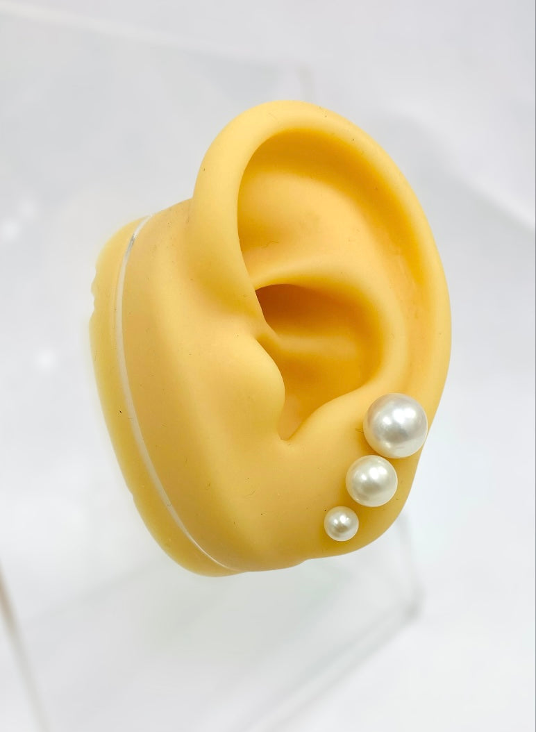 Aretes madre perla 14K