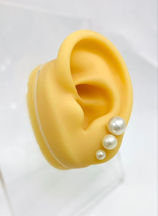 Aretes madre perla 14K