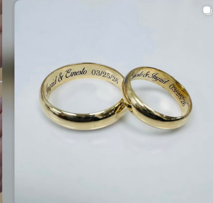 2 Alianzas de hombre y mujer 14k