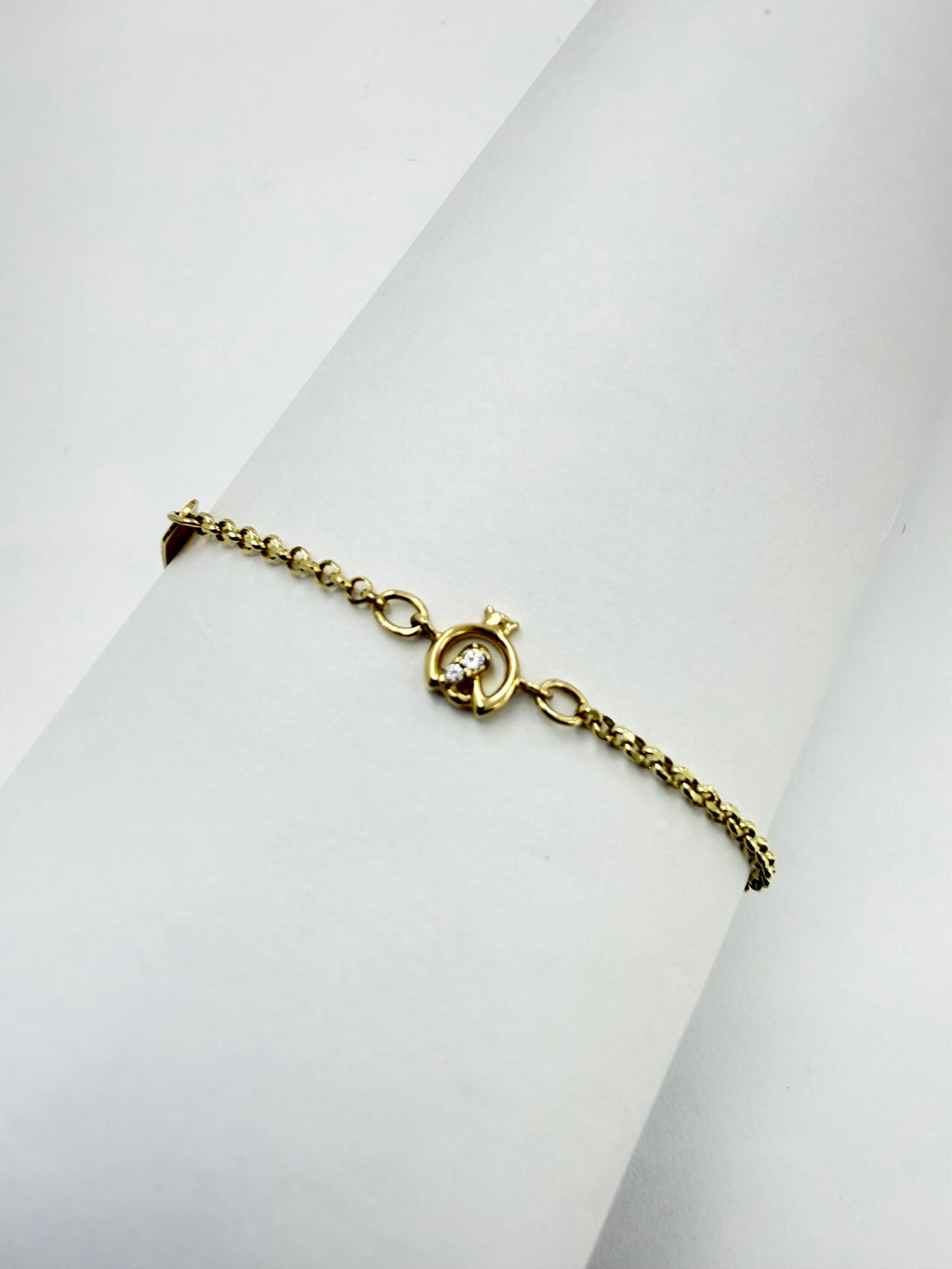 Pulsera placa para niña 14k