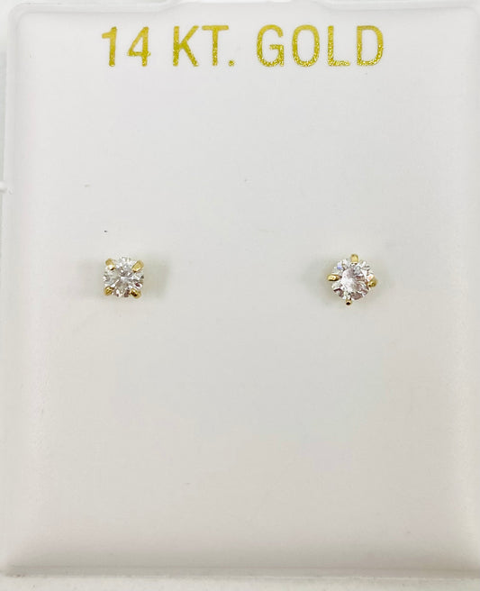 Aretes de diamante 14K