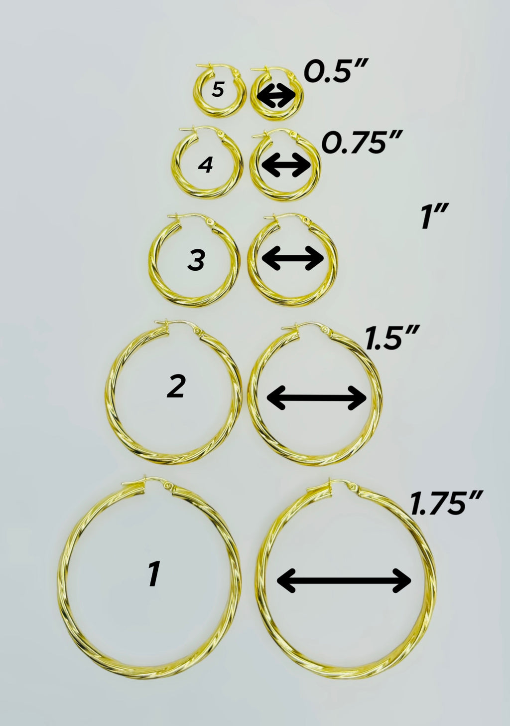 Argollas torcidas lisas 3mm - #4 - -10k