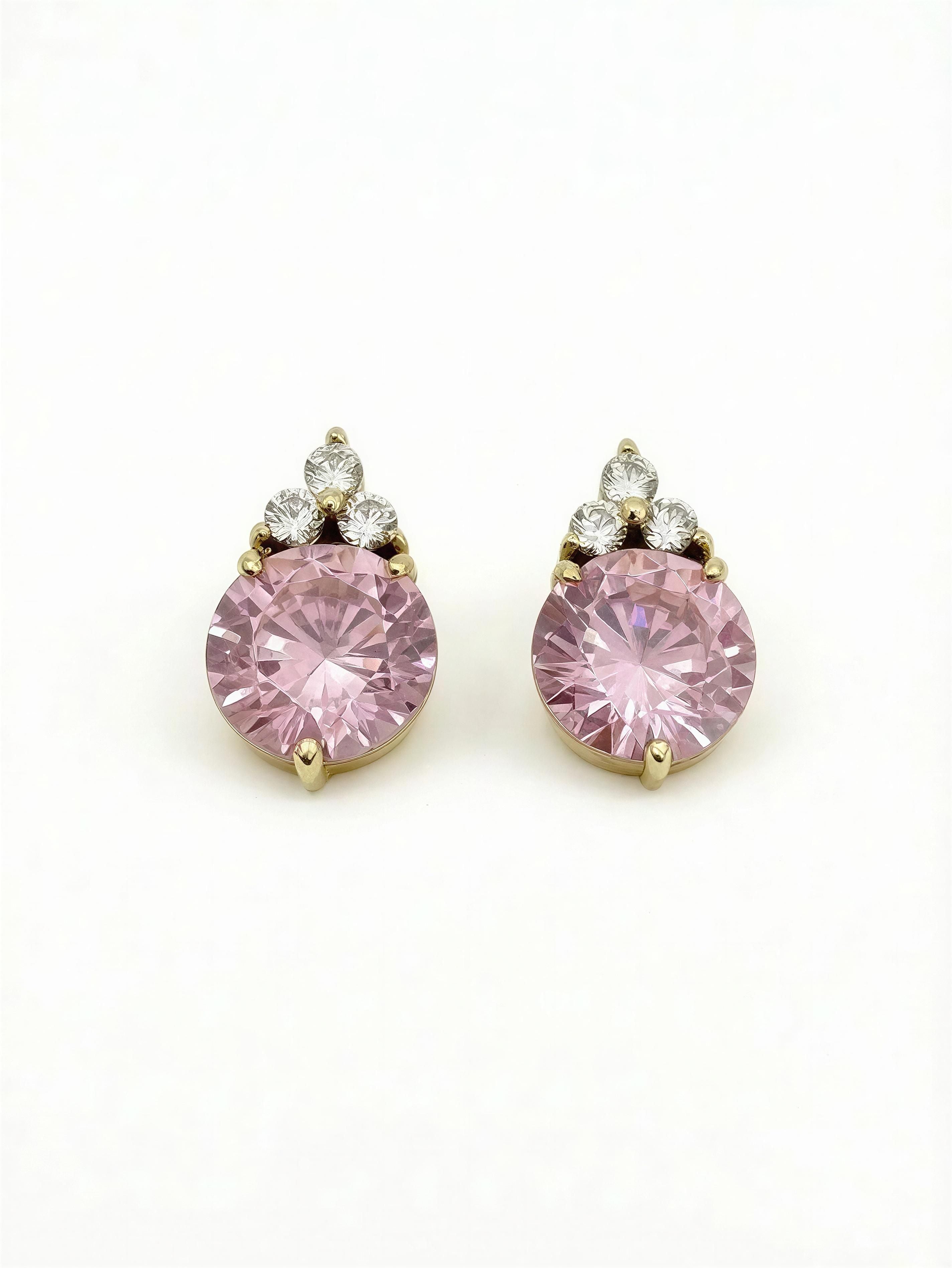 Aretes piedra 14k
