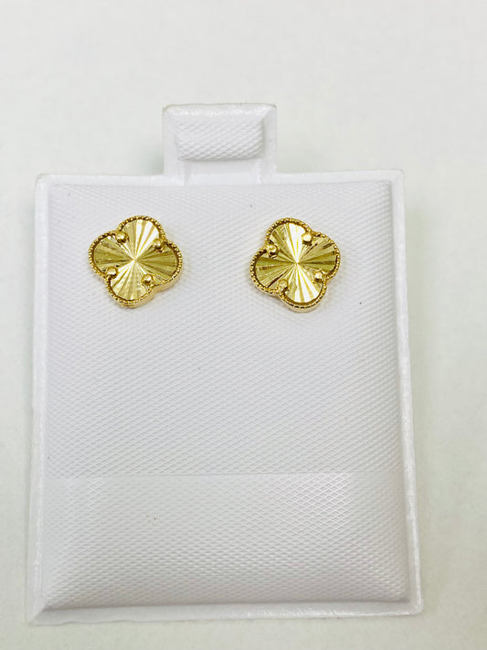 Aretes clover pequeños 14K