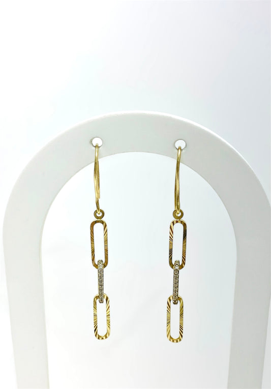 Aretes colgantes 14K