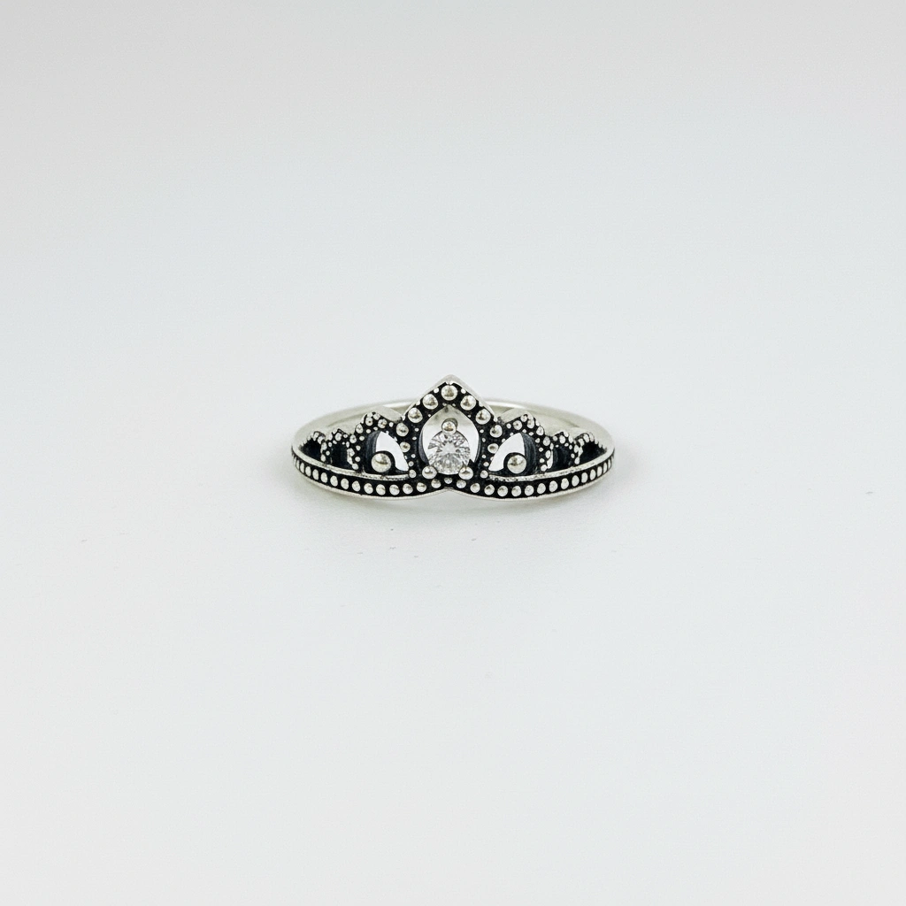Anillo de corona de plata 925
