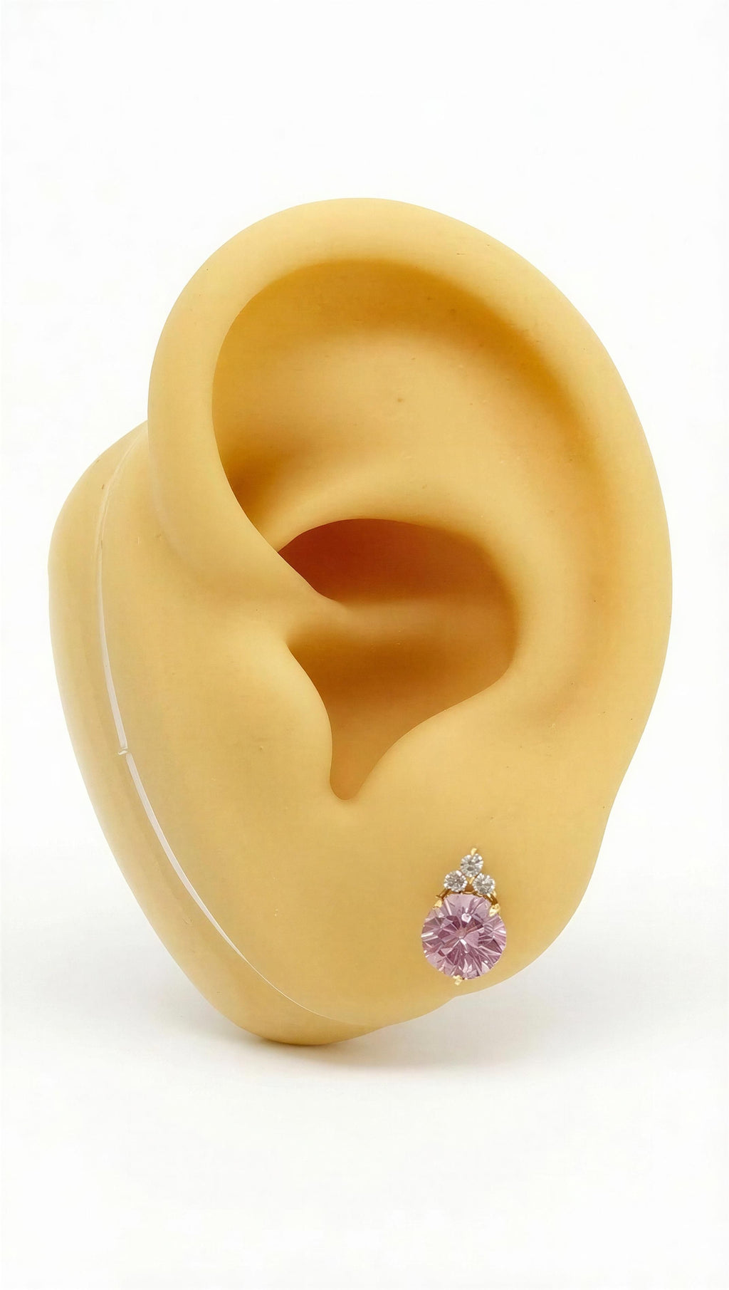 Aretes piedra 14k