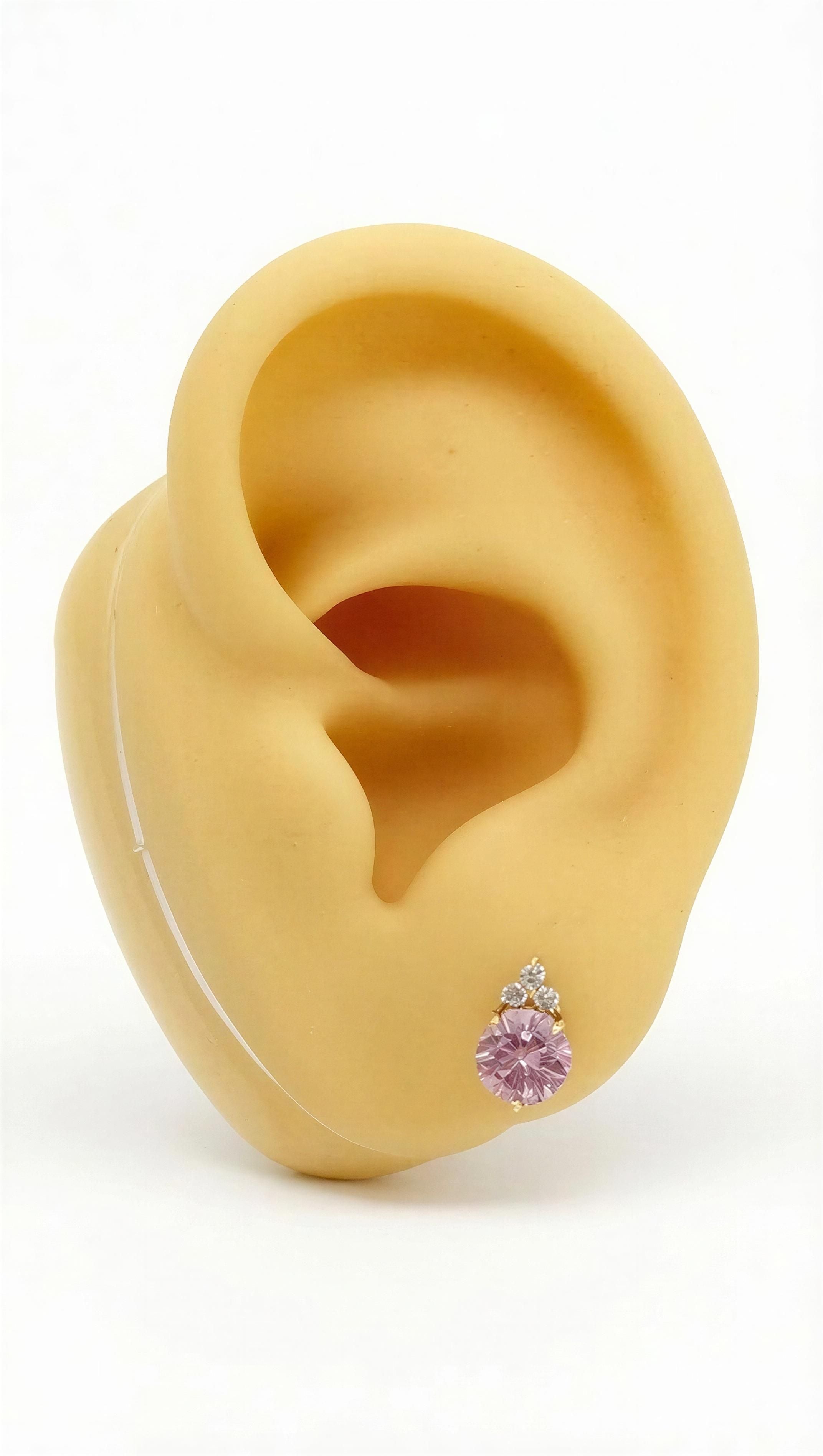Aretes piedra 14k