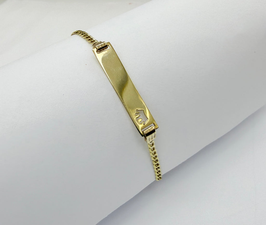 Pulsera para Niña/niño con placa 10k