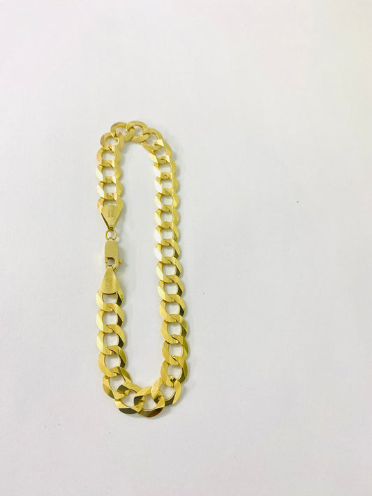 Pulsera corte brillo 14 k sólida