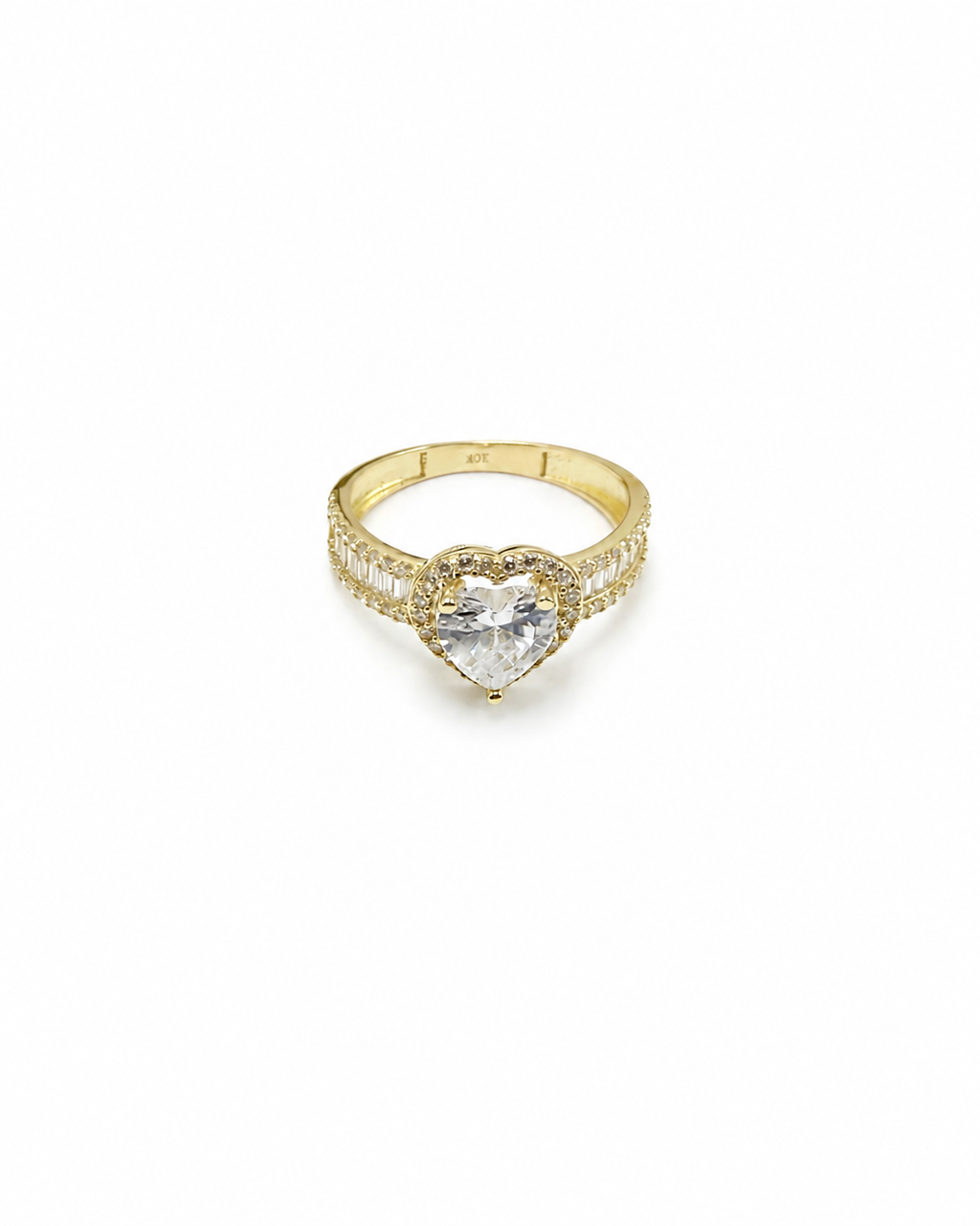 Anillo de Corazón con piedras 10k