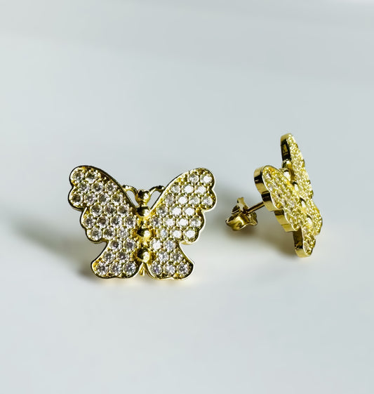 Aretes de mariposa 14k