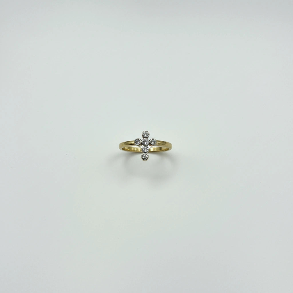 Anillo de cruz 14k