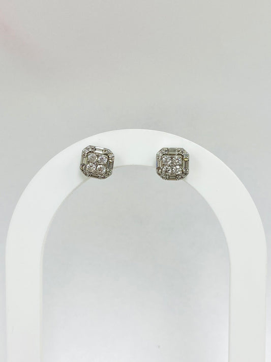 Aretes cuadrados de Plata 925
