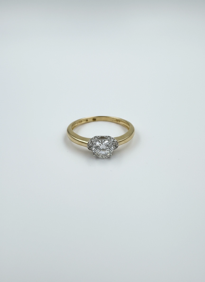 Anillo solitario 14k