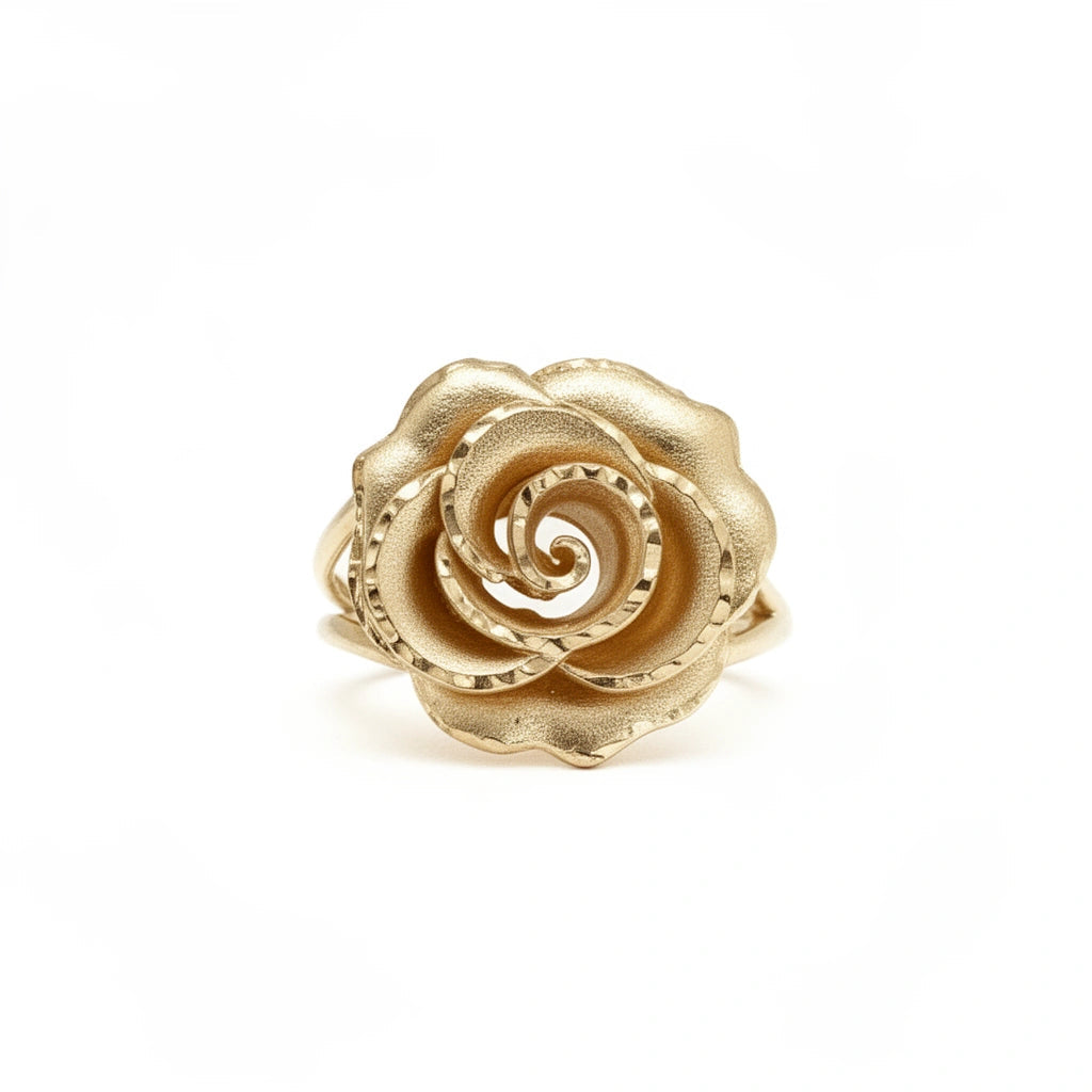 Anillo de Rosa 14K Sólido