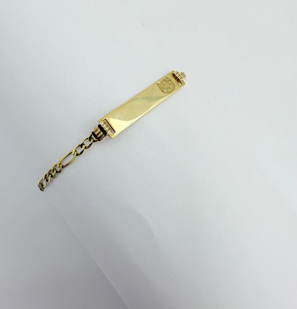 Pulsera de placa 10k para Niña con hellokitt