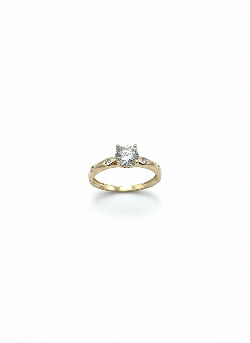 Anillo solitario 14k