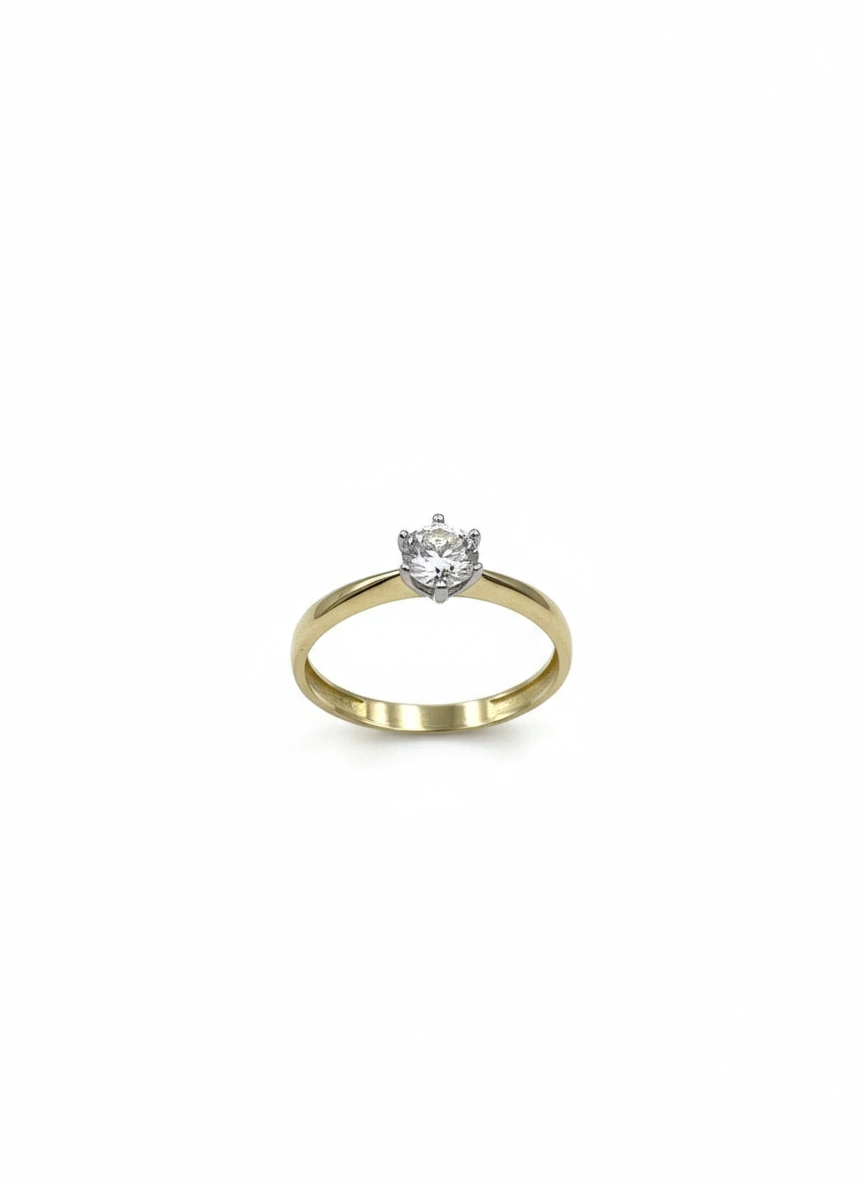 Anillo solitario 14k