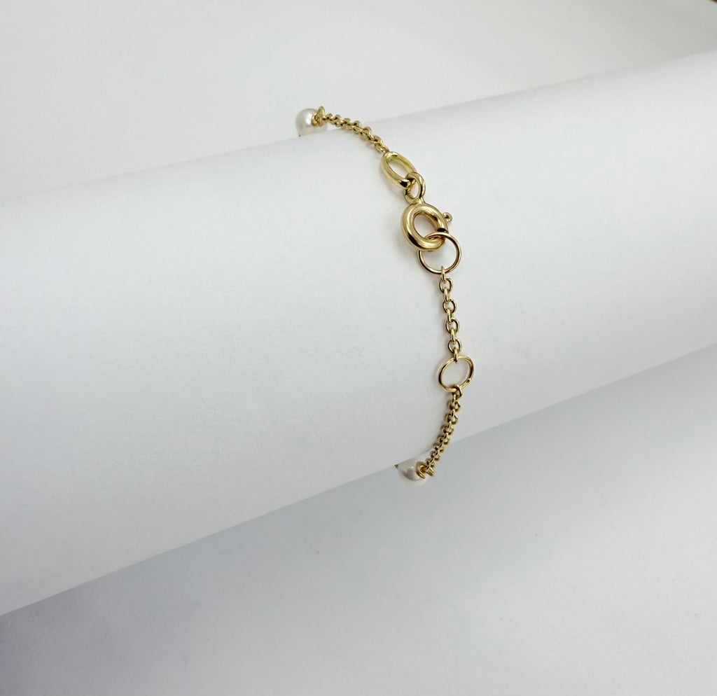 Pulsera placa para niña 14k