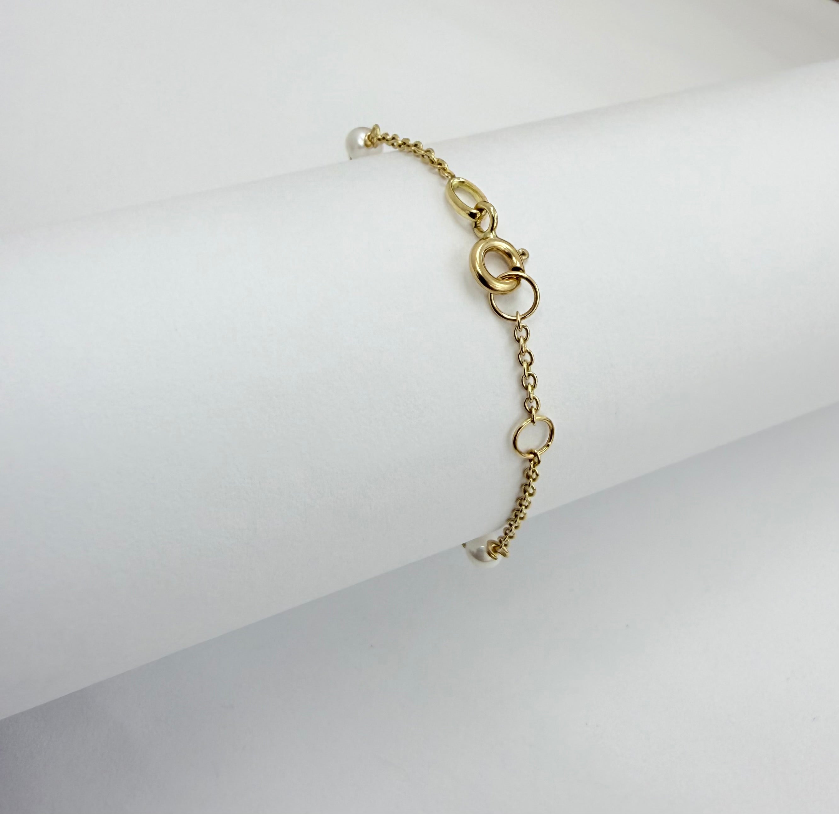 Pulsera placa para niña 14k