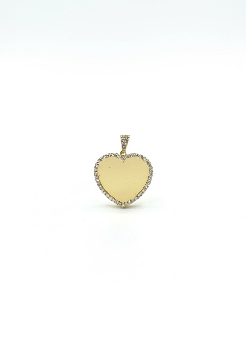 Dije para personalizar en forma de corazón 14k