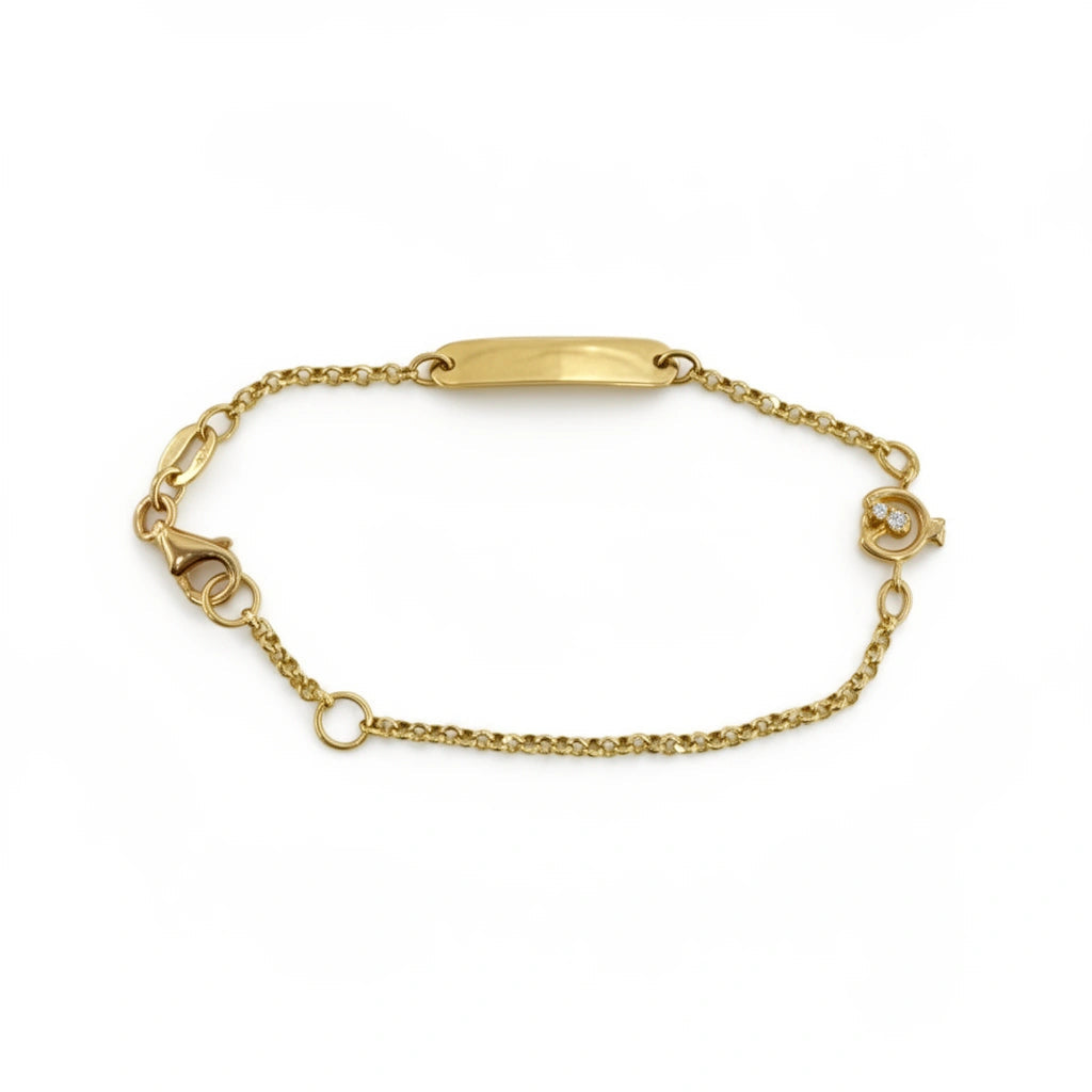Pulsera placa para niña 14k