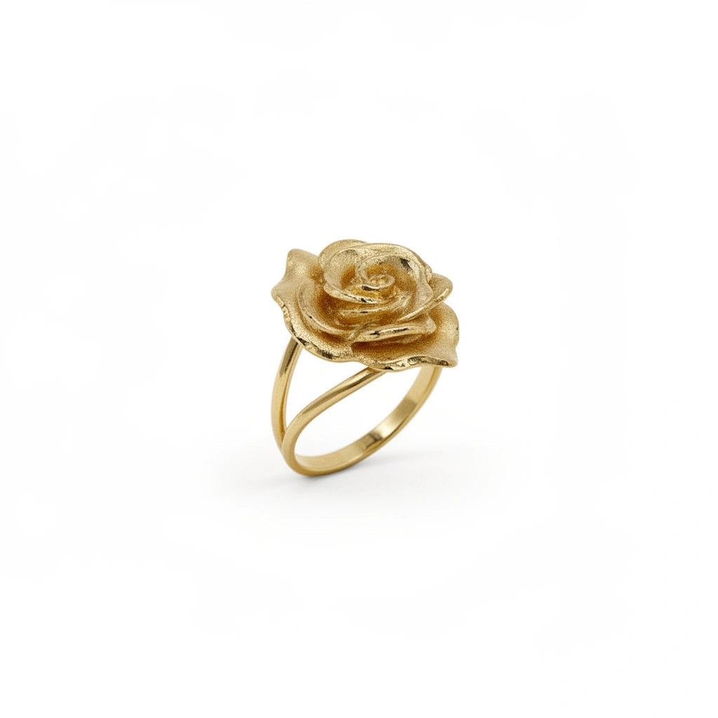 Anillo de Rosa 14K Sólido