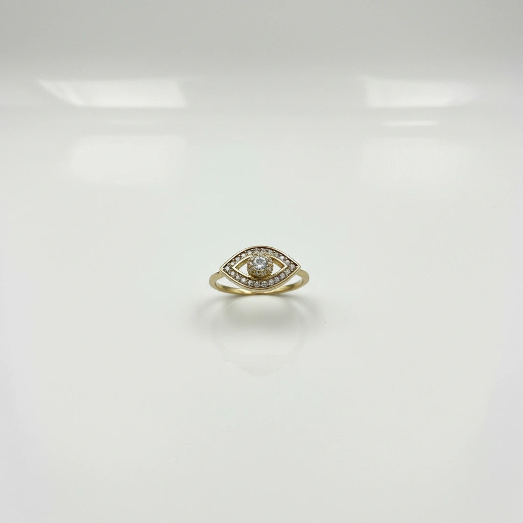 Anillo ojo turco con piedra 14k