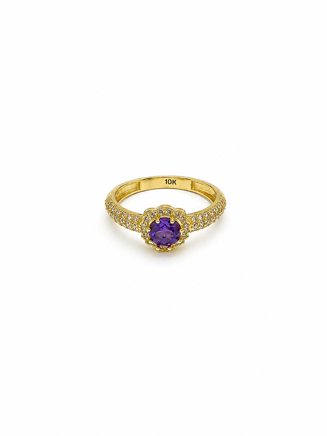 Anillo piedra morada 10k