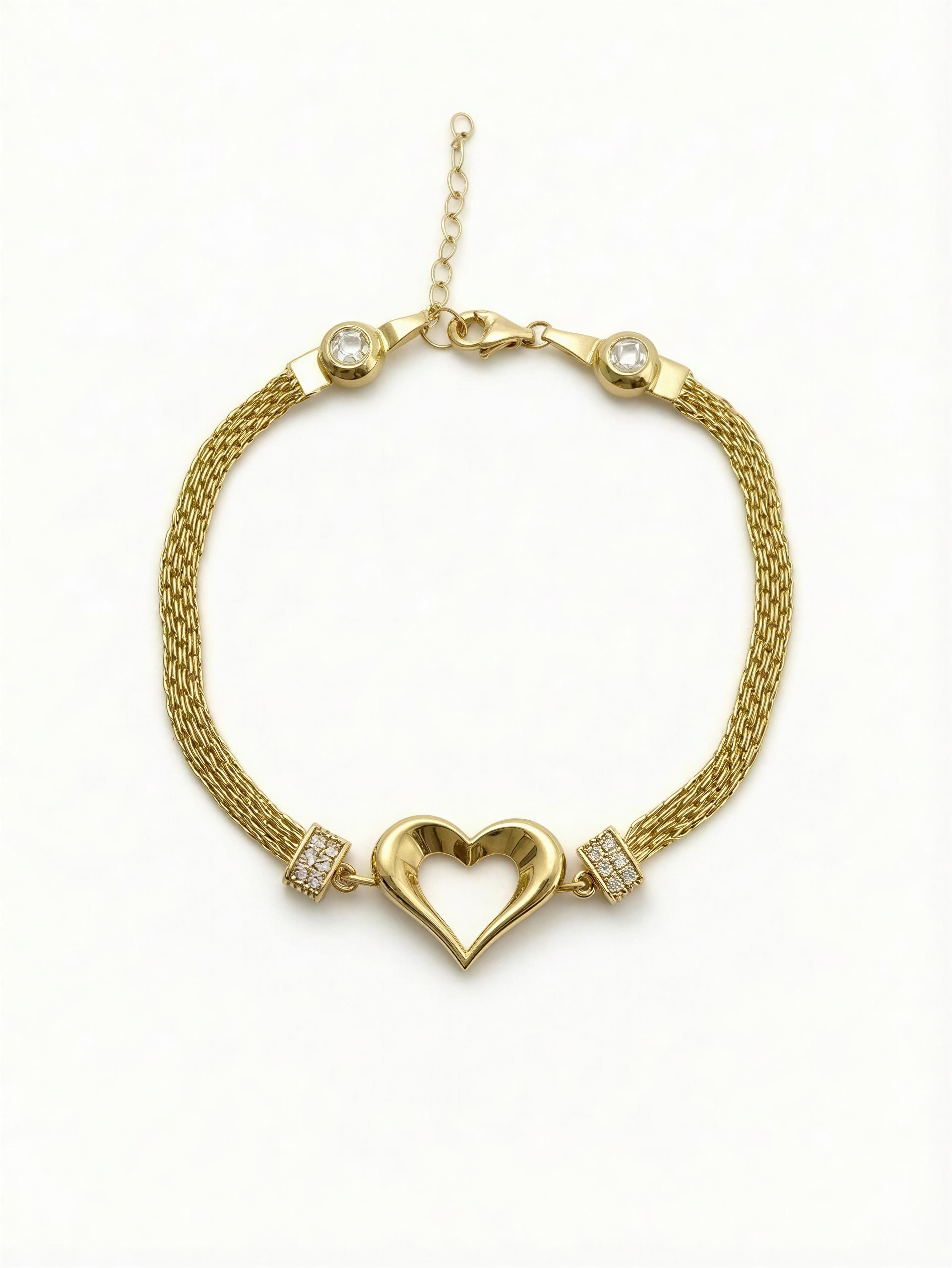 Pulsera vismar con corazón 10k
