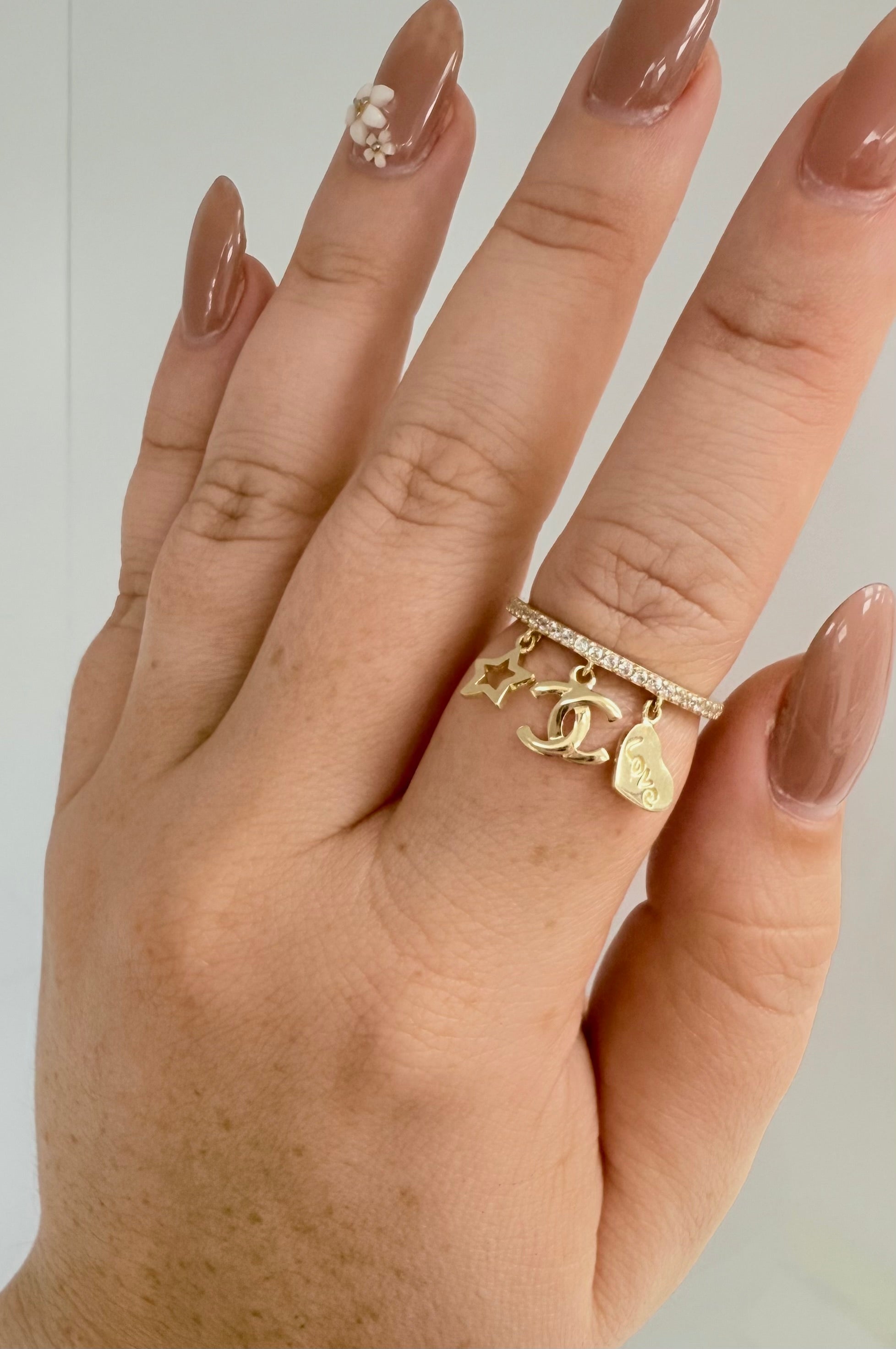 Anillo colgante 10k