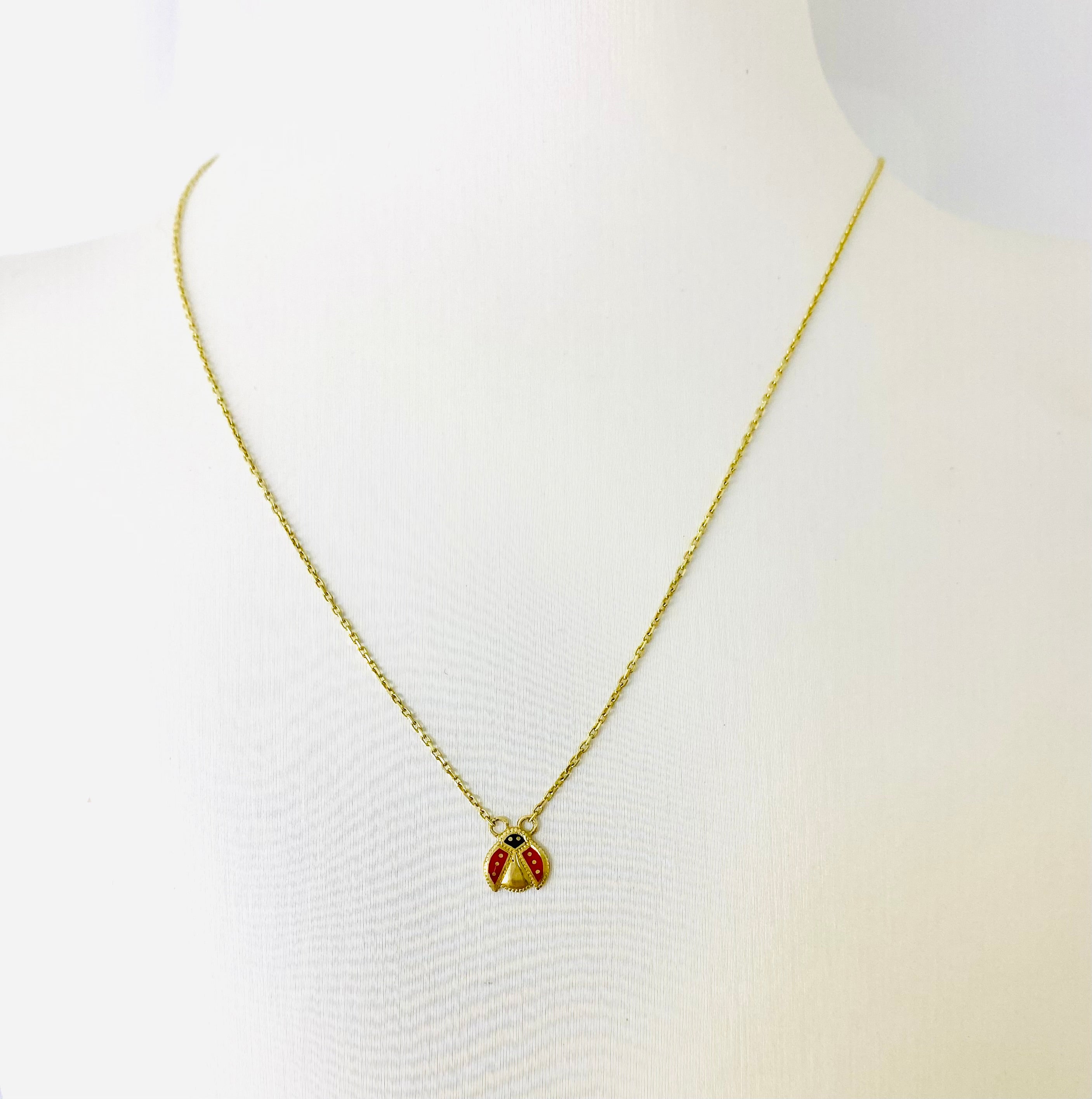 Cadena mini de mariquita 10K