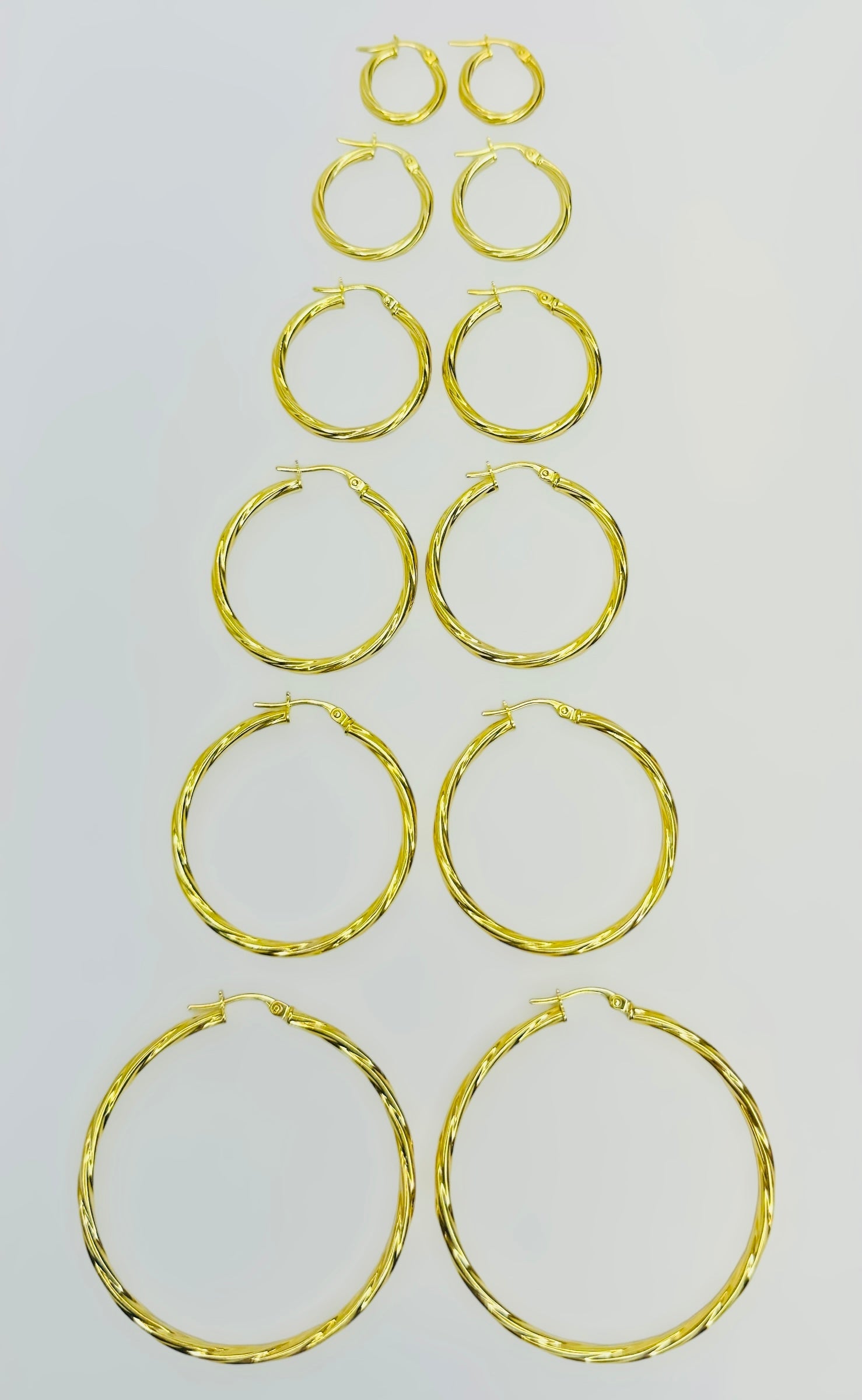 Argollas torcidas lisas 2mm - #3 - 10k