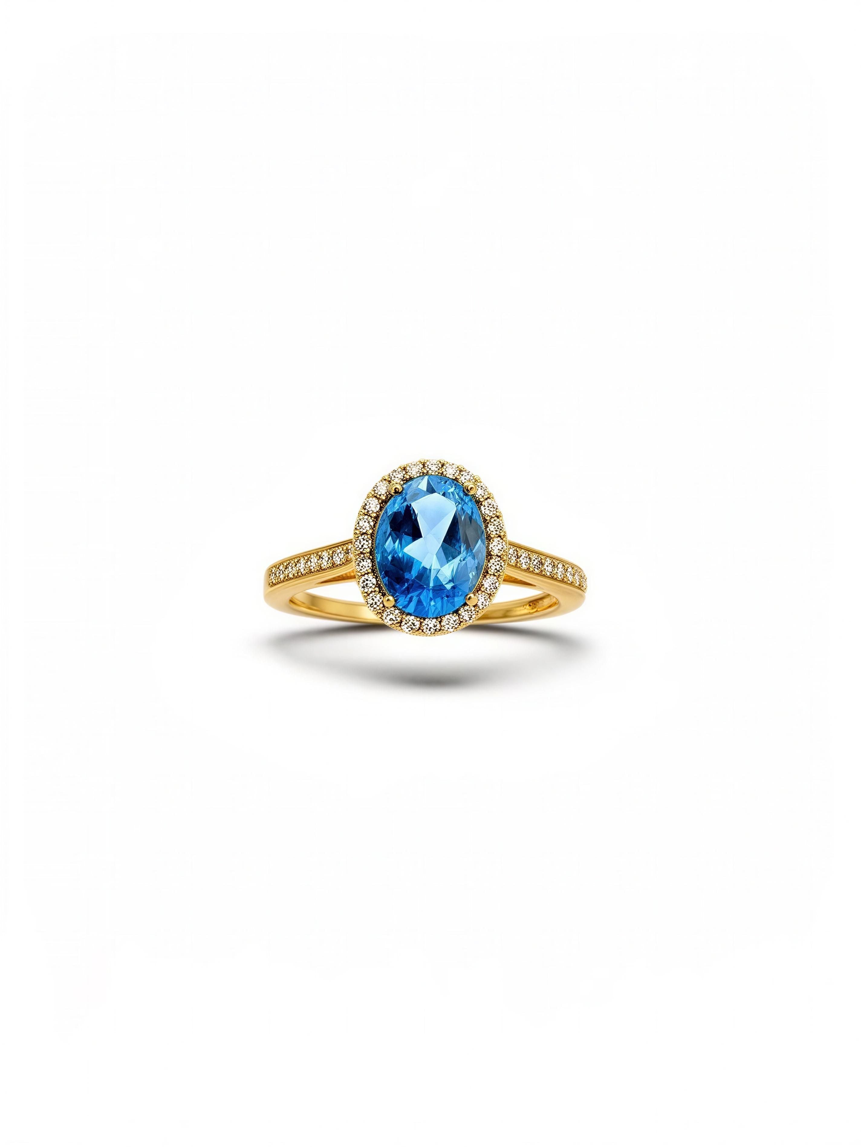 Anillo blue topaz 10k