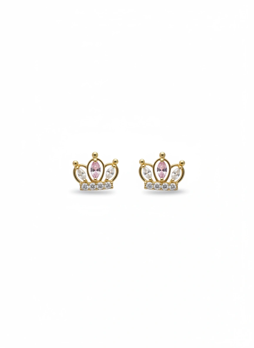 Aretes de corona 14k
