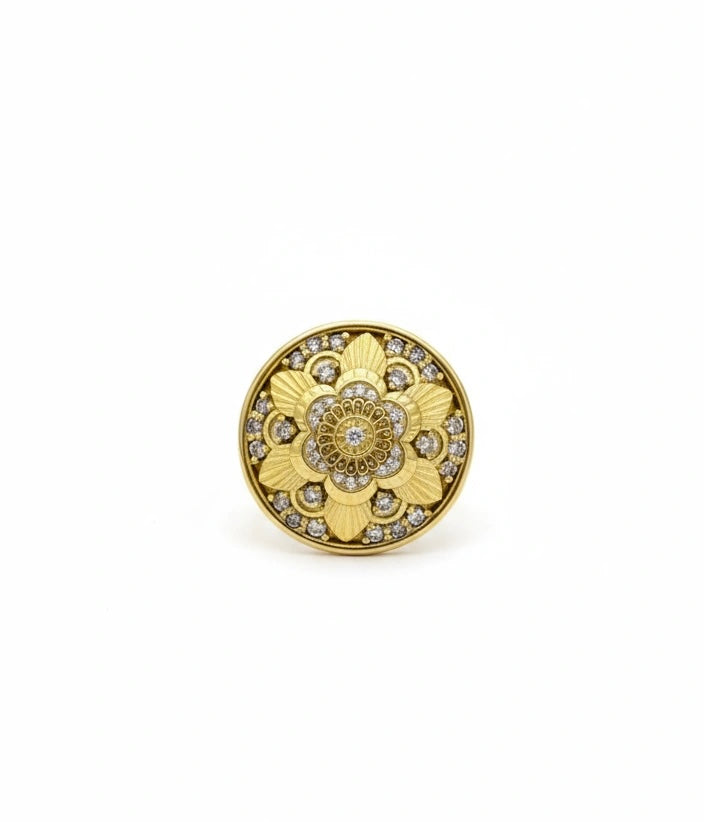 Anillo roseta de hombre 10k