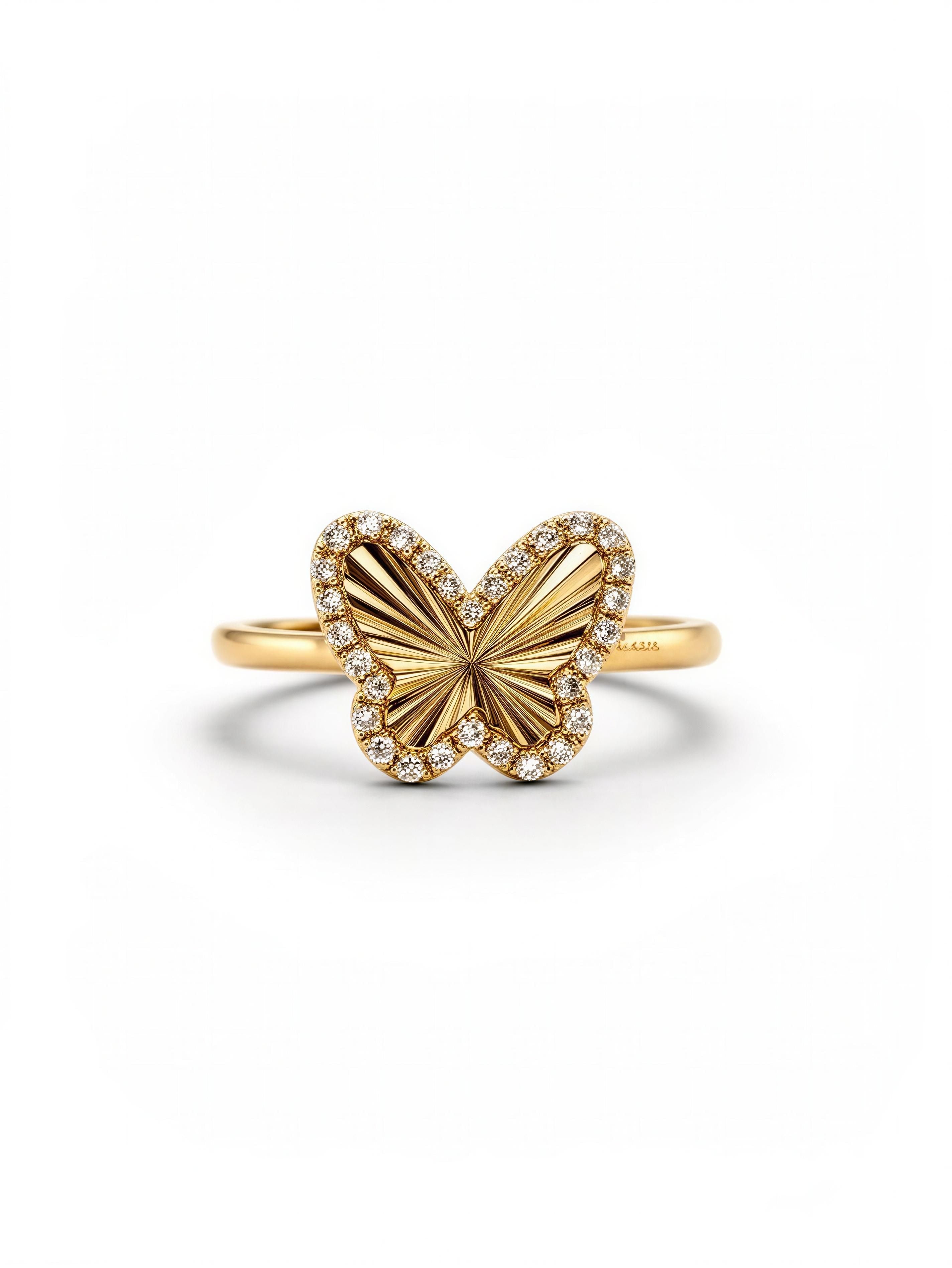 Anillo mariposa diamantes naturales 10k