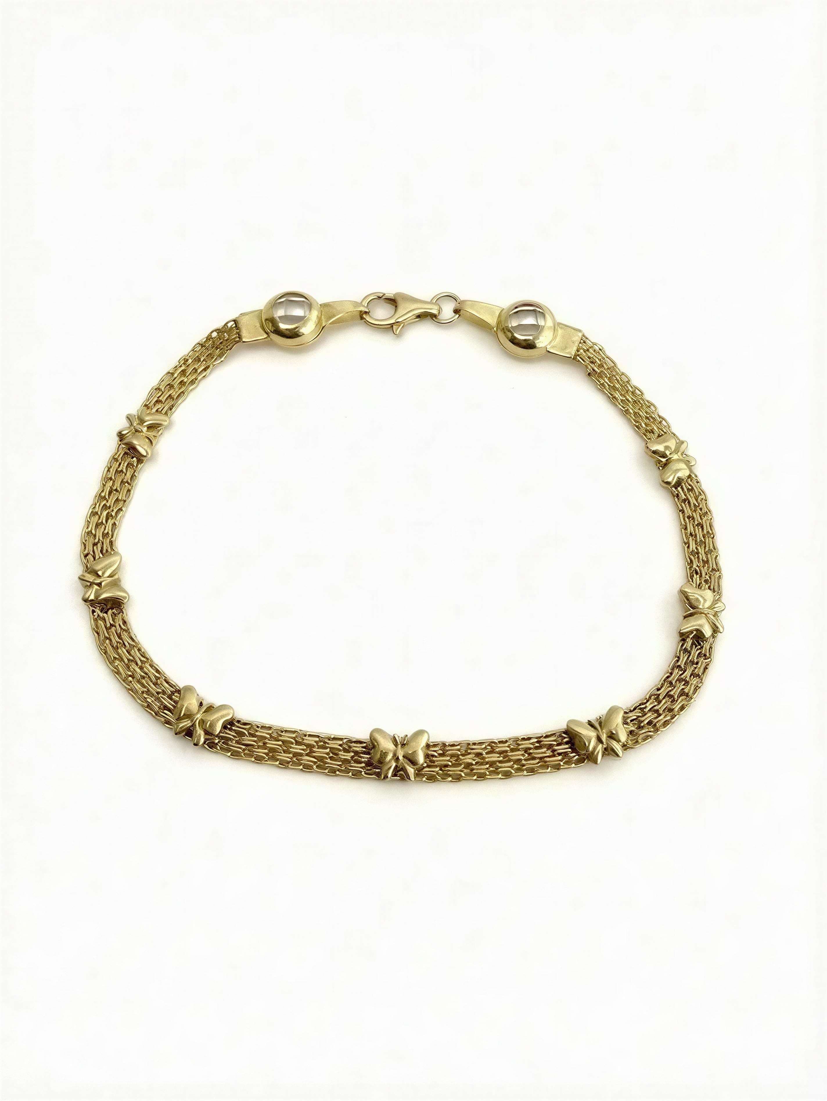 Pulsera vismar con mariposa 10k