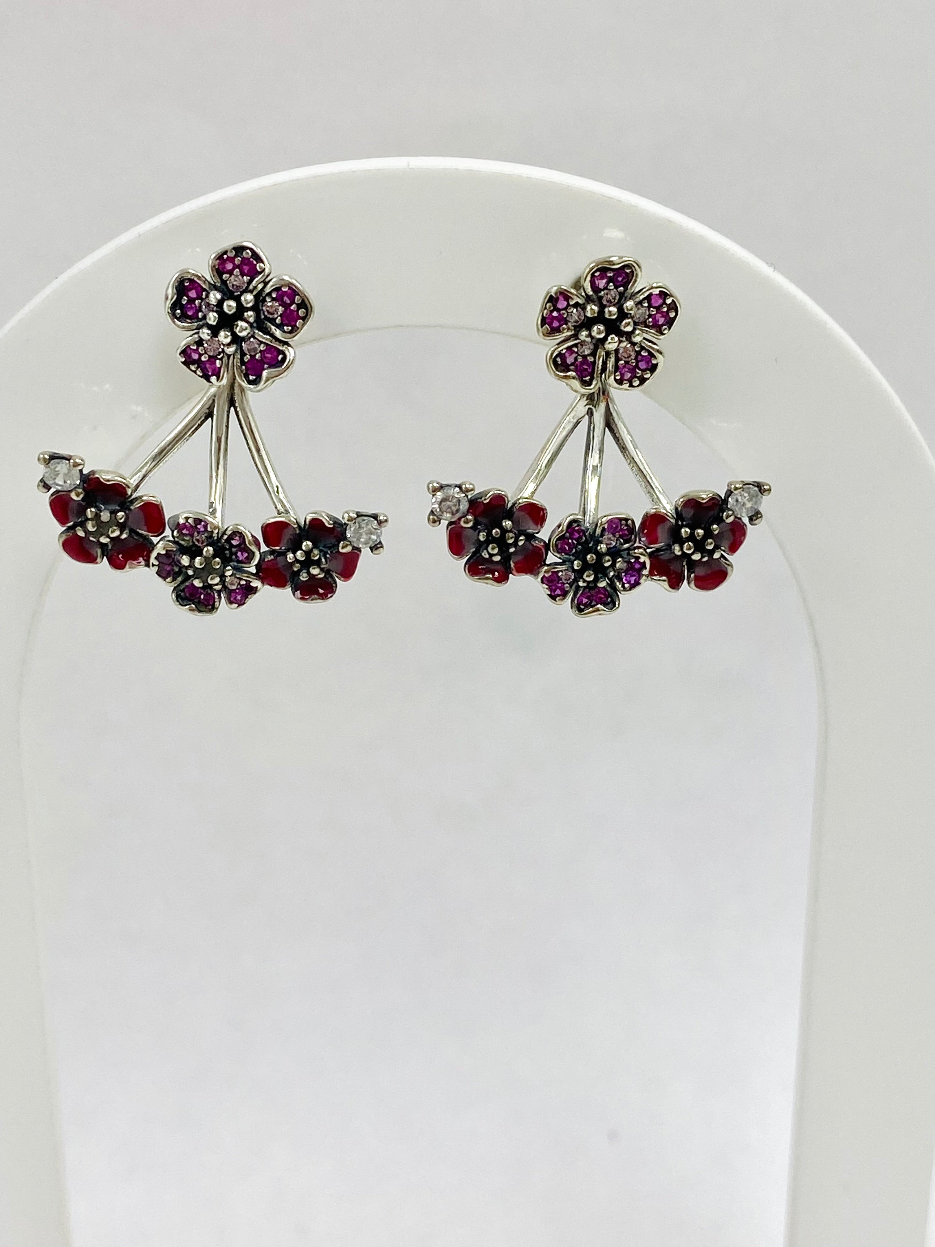 Aretes de flores Plata 925