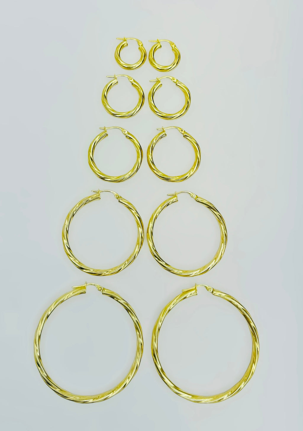 Argollas torcidas lisas 3mm - #1 - 14k