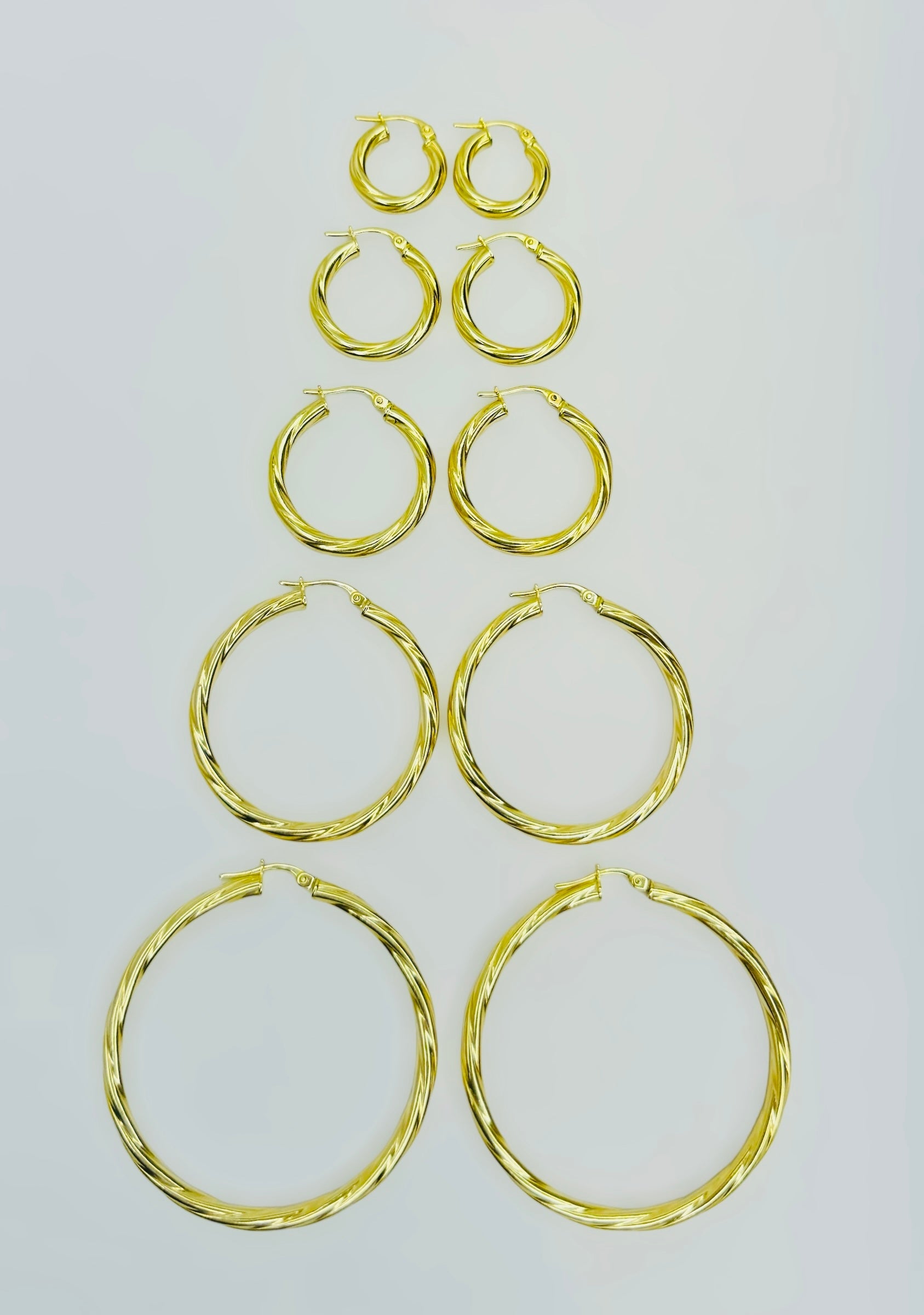 Argollas torcidas lisas 3mm - #1 - 14k