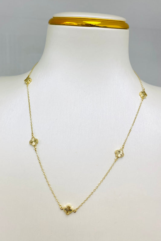 Cadena mini clover dorado