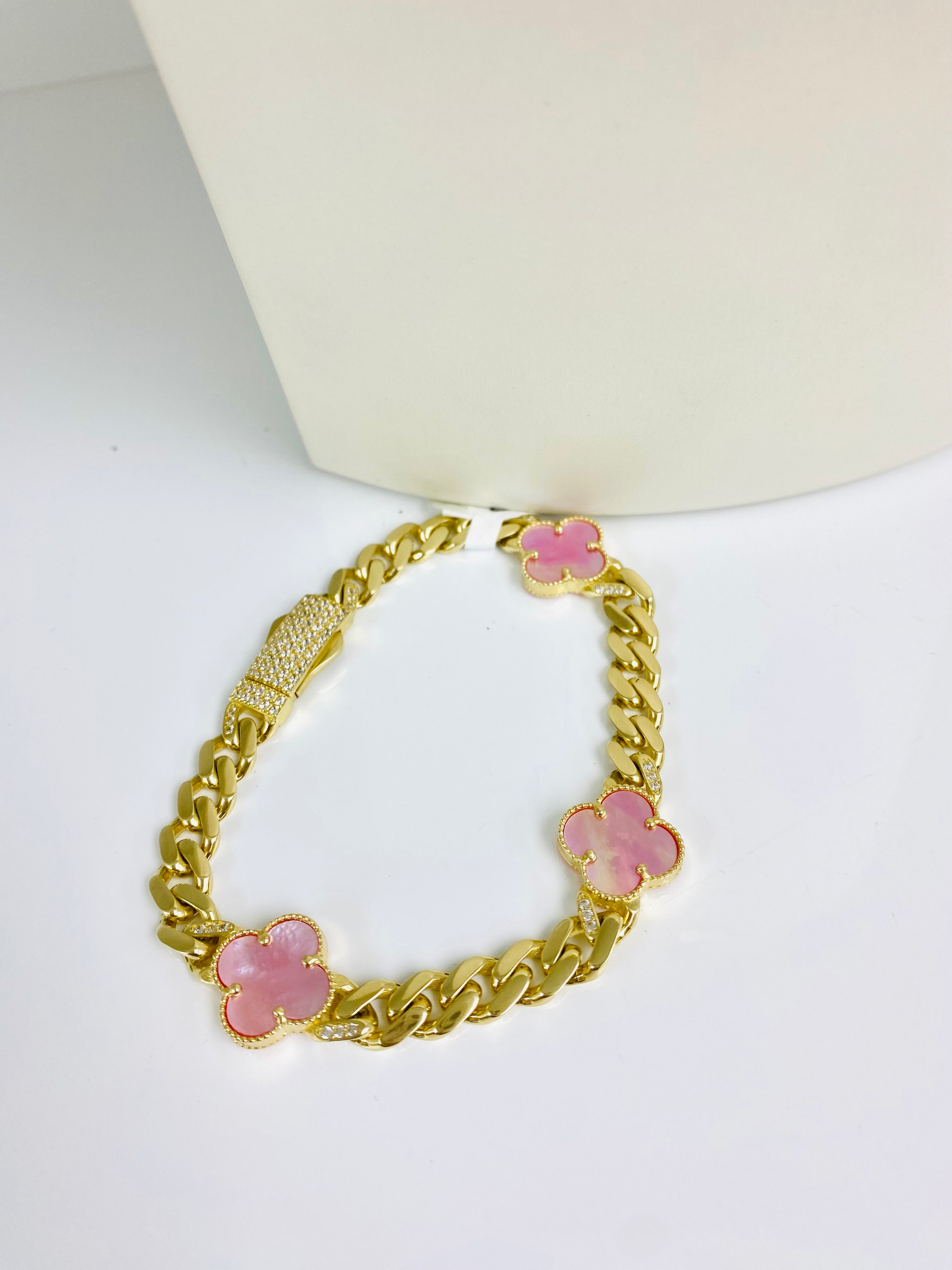 Pulsera Mónaco de clover  rosa