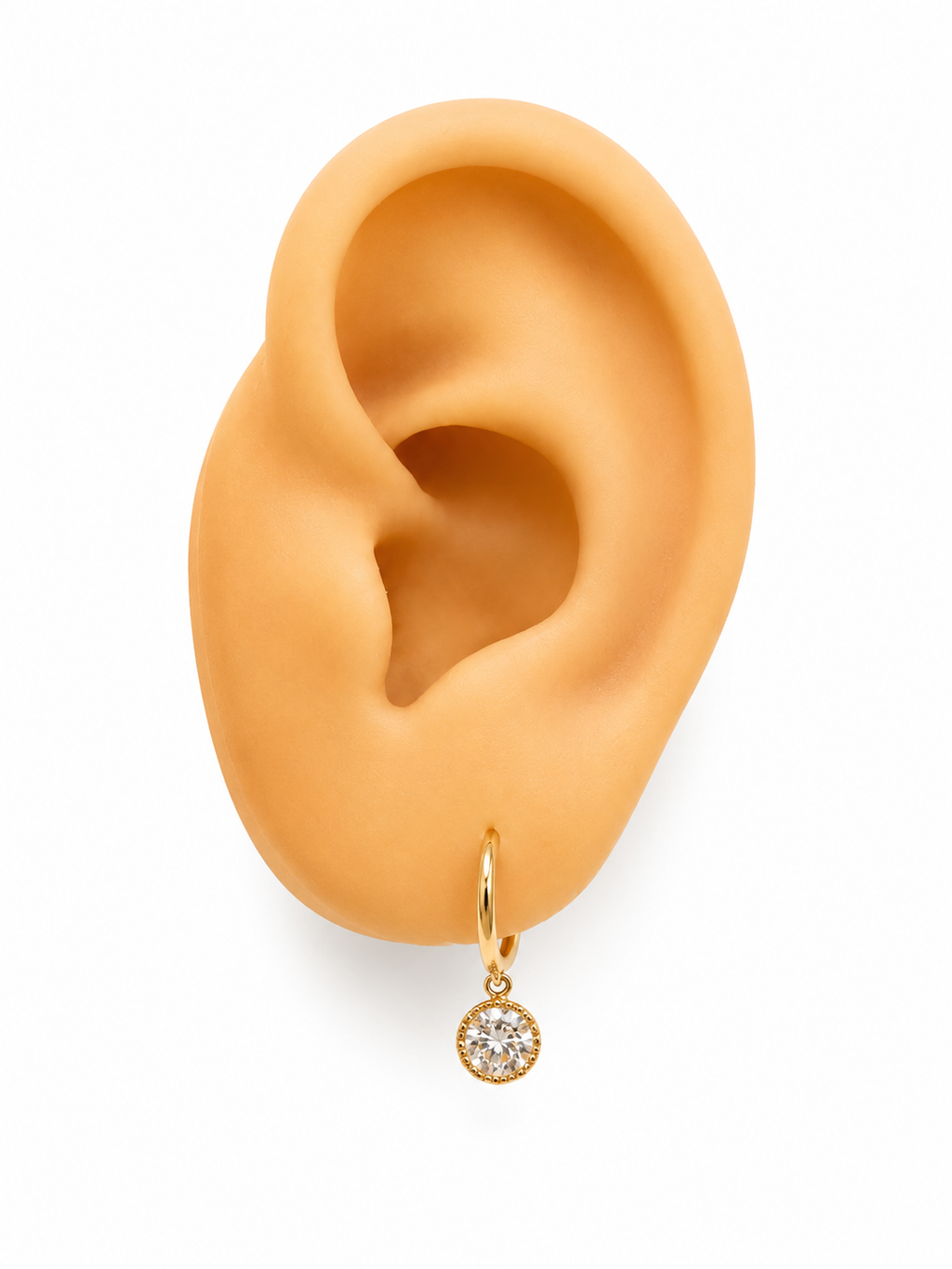 Argollas con colgante 14k