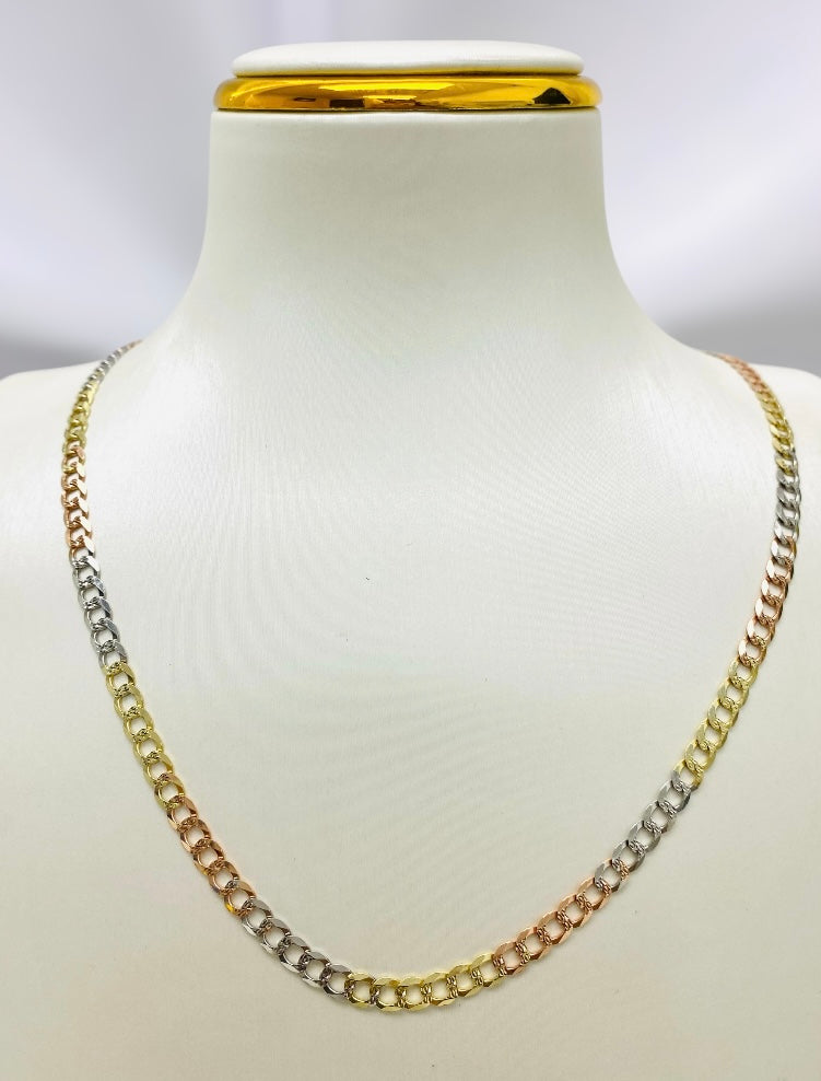 Cadena corte brillo de 3 colores