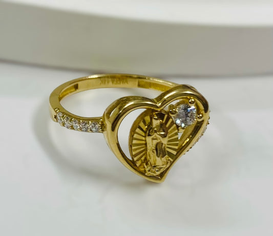 Anillo virgen Guadalupe 14k